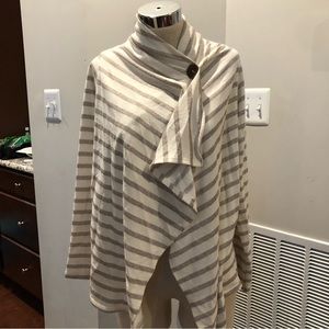 Bobeau Striped Wrap Top
